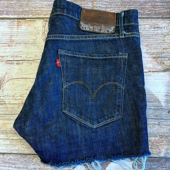 Levi’s Capital E • Distressed Cut-Off Short Skinny Slim Fit • Sz 34 Waist - Picture 8 of 12